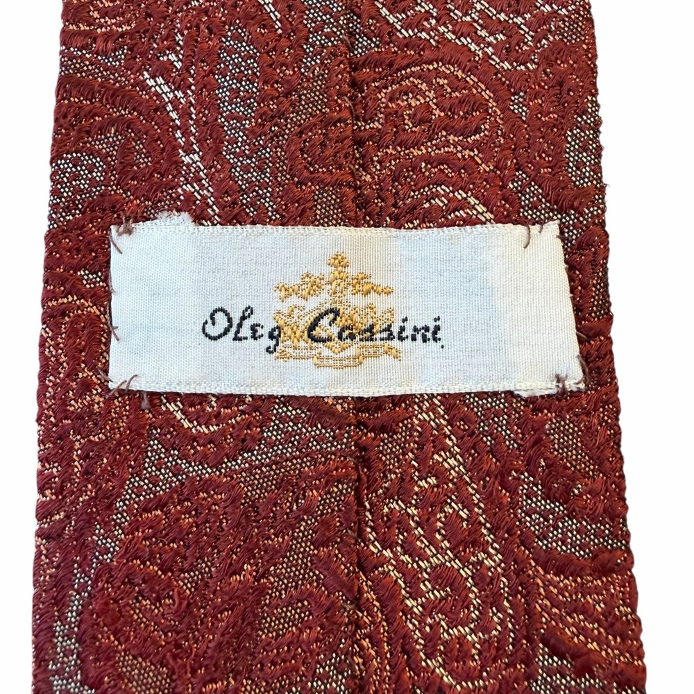 Oleg Cassini Burgundy Lace Textile Vintage Rare Brocade